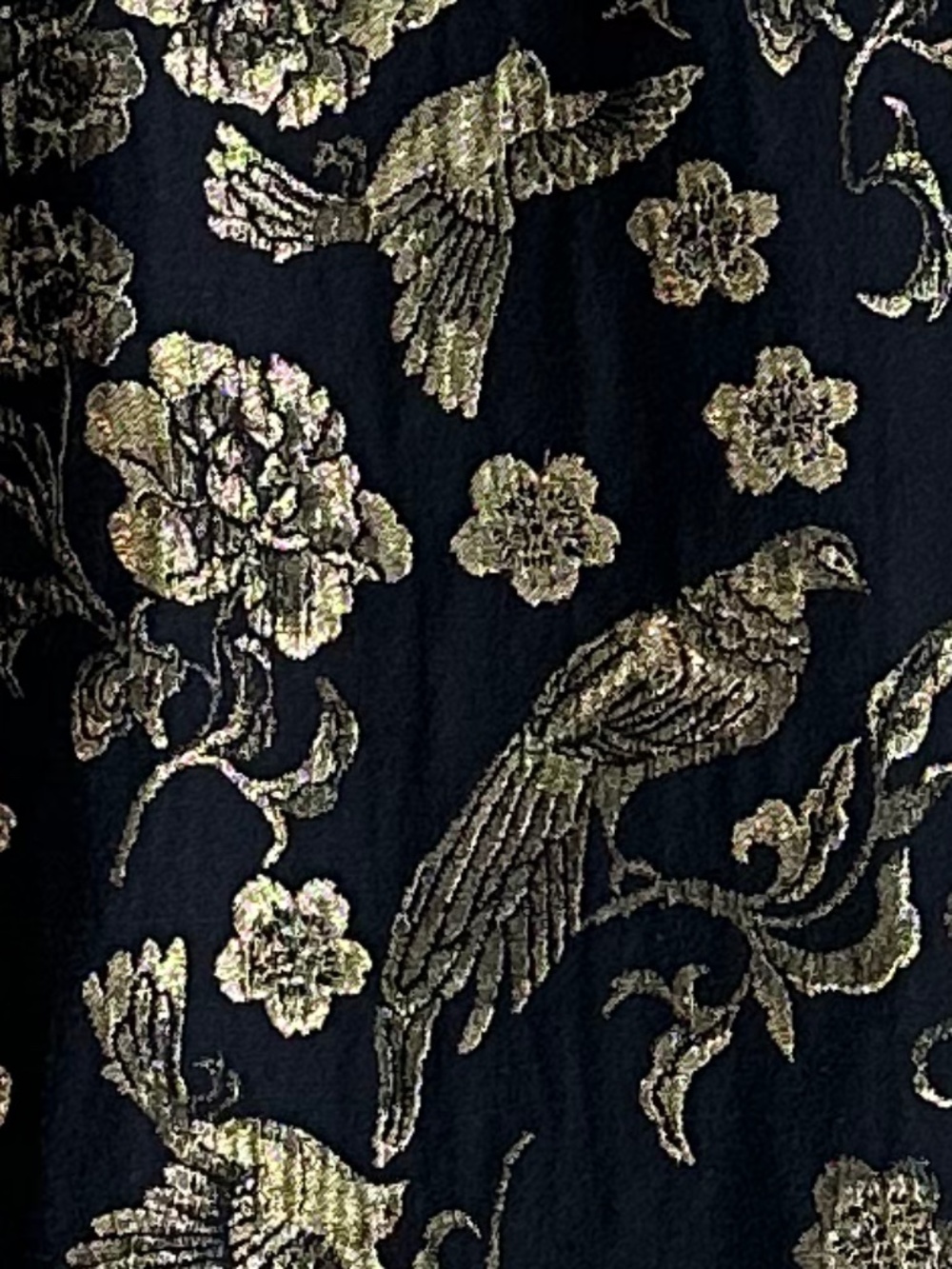 Maeve by Anthropologie Slim Jacquard Mini Dress Black/Gold 14 Metallic Floral - Picture 6 of 16